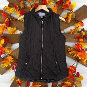 Laura Scott Woman's Medium Black Quilted Vest‎